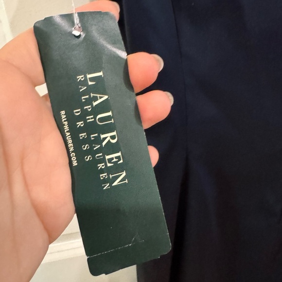 BNWT Lauren Ralph Lauren Satin Surplice Deep Sapphire Dress size 8 $194 - Picture 7 of 10